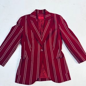 Hugo Boss Womens Suit Jacket Blazer Size 36R - 2-4 red black Stripe